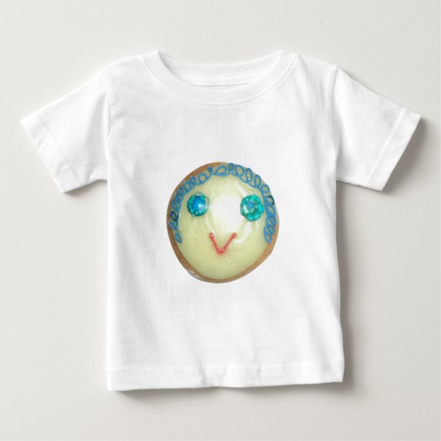 Camiseta Para Bebê Impressão/Gráfico de Cabelo Azul Emoji Art (Frente)