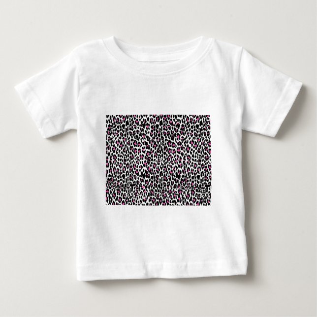 Camiseta Para Bebê impressão-leopardo rosa (Frente)