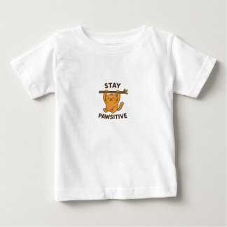 Camiseta Para Bebê Impressionante impressão de citação "Stay pawsitiv