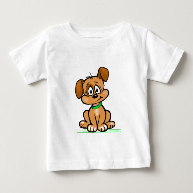 Camiseta Para Bebê Inclinação da puppy (Frente)