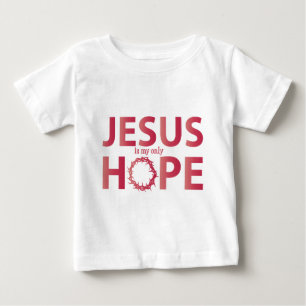 Camiseta Para Bebê inclinação dos salmões da esperança de jesus