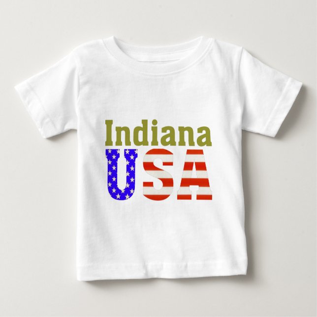 Camiseta Para Bebê Indiana USA Aashen alfa (Frente)