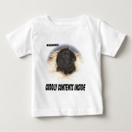 Camiseta Para Bebê Índices pretos do fofinho do filhote de cachorro