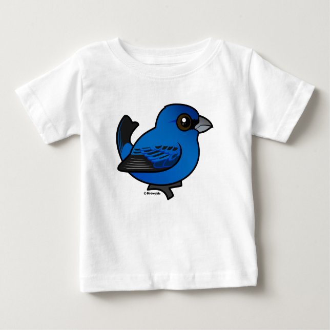 Camiseta Para Bebê Indigo Bunting (Frente)