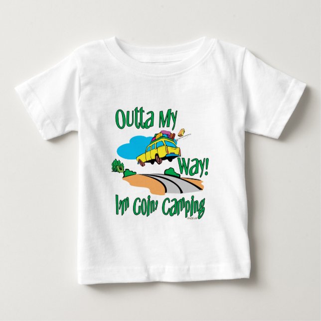 Camiseta Para Bebê Indo acampar (Frente)