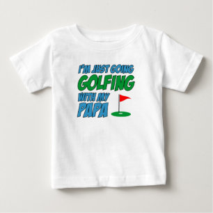 Camiseta Para Bebê Indo Golfar Com Papai Avô
