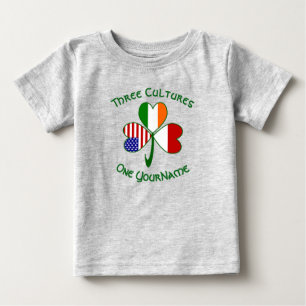 Camiseta Para Bebê Indonésia Irlanda EUA Trevo Bandeira Personalizada