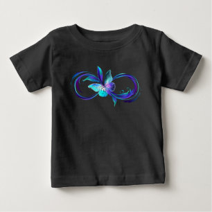 Camiseta Para Bebê Infinidade brilhante com borboleta mágica