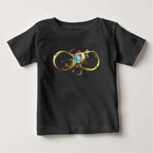 Camiseta Para Bebê Infinidade com a pena Pavão de Ouro