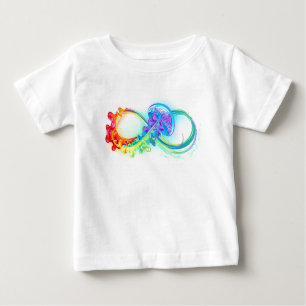 Camiseta Para Bebê Infinidade com água-vivas do Arco-Íris