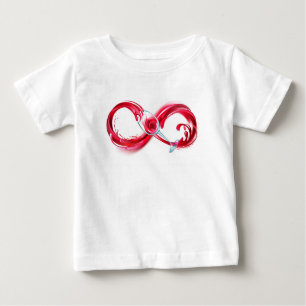 Camiseta Para Bebê Infinidade com vinho tinto