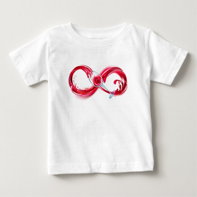 Camiseta Para Bebê Infinidade com vinho tinto (Frente)