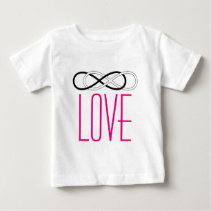 Camiseta Para Bebê Infinidade dobro do símbolo - preto & branco +