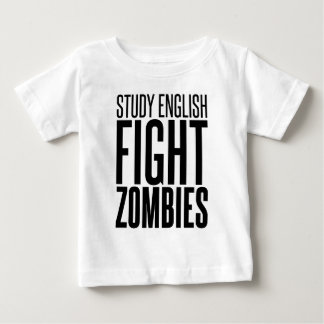 Camiseta Para Bebê Inglês do estudo, zombis da luta