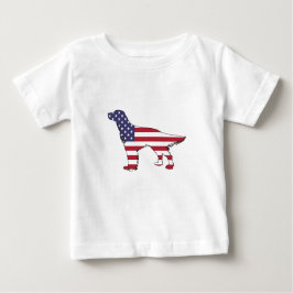 Camiseta Para Bebê Inglês Setter - "American Flag"