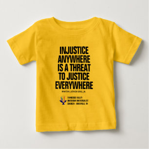 Camiseta Para Bebê Injustiça / Justiça Tellow