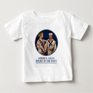 Camiseta Para Bebê Inscreva-se no Marinho dos EUA - Propaganda da Gue