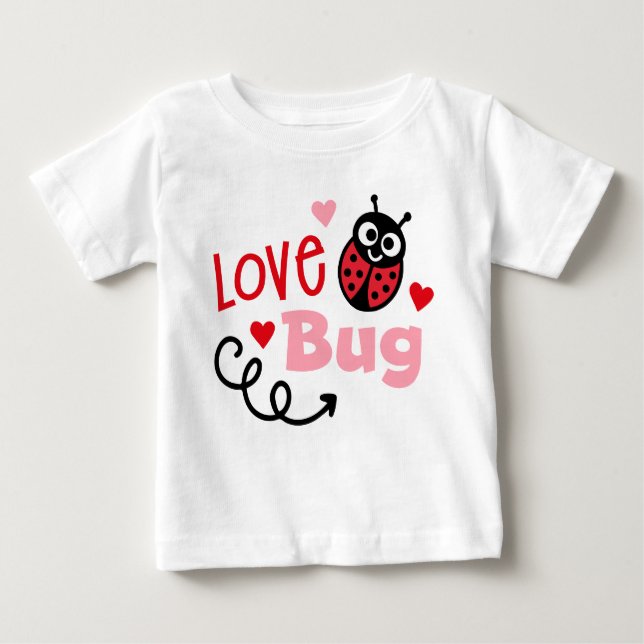 Camiseta Para Bebê Inseto de amor Ladybug (Frente)