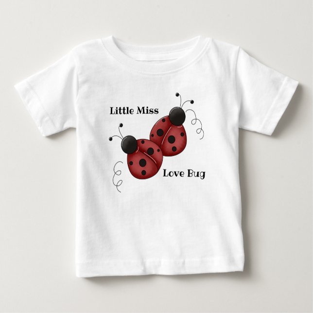 Camiseta Para Bebê Inseto de Miss Amor - Damybugs (Frente)
