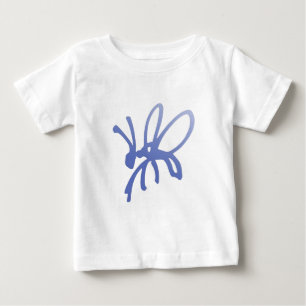 Camiseta Para Bebê Inseto Escrivora Azul