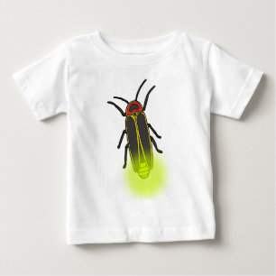 Camiseta Para Bebê inseto relâmpago aceso