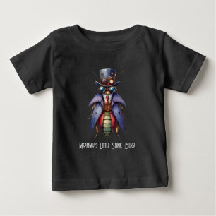 Camiseta Para Bebê Inseto Steampunk - Pequeno Besouro Fedorento da Ma