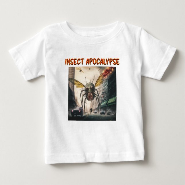 Camiseta Para Bebê Insetos Apocalypse Baby Fine Jersey (Frente)