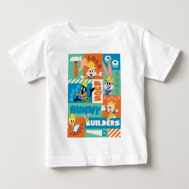 Camiseta Para Bebê INSETOS BUNNY BUILDERS™| Padrão de Grade de Caract (Frente)