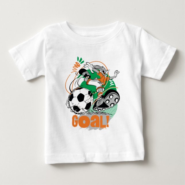 Camiseta Para Bebê INSETOS BUNNY™ Kicking Soccer Gol (Frente)