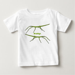 Camiseta Para Bebê Insetos verdes e bonitos com desenhos animados ros