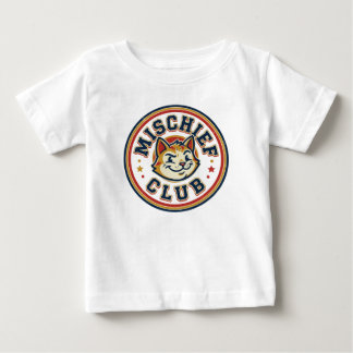 Camiseta Para Bebê Insígnia de Gato Piscando do Clube da Travessura