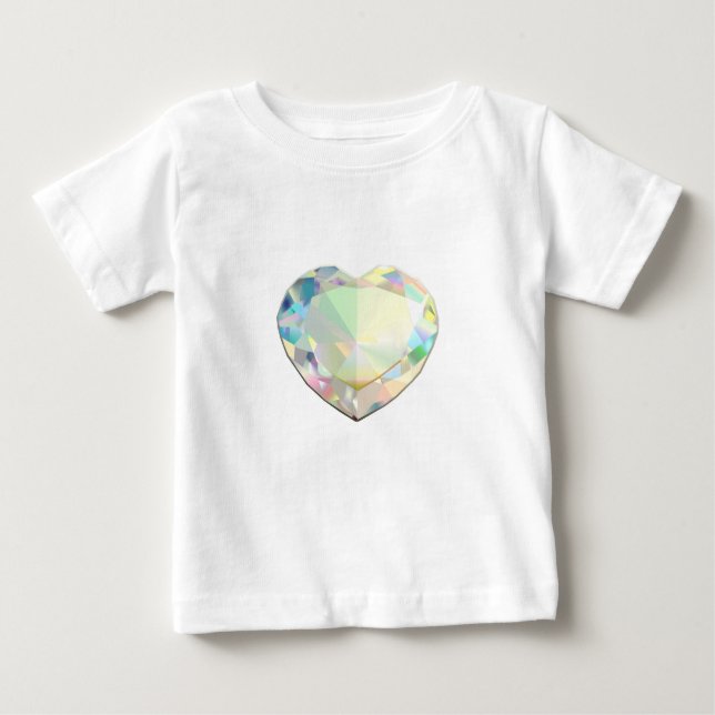 Camiseta Para Bebê Inspiração Diamond Heart (Frente)