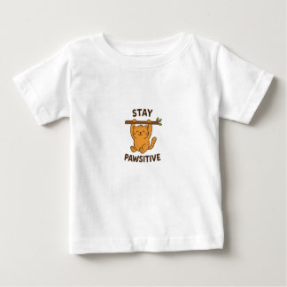 Camiseta Para Bebê  Inspiring "Stay pawsitive" Quote Print