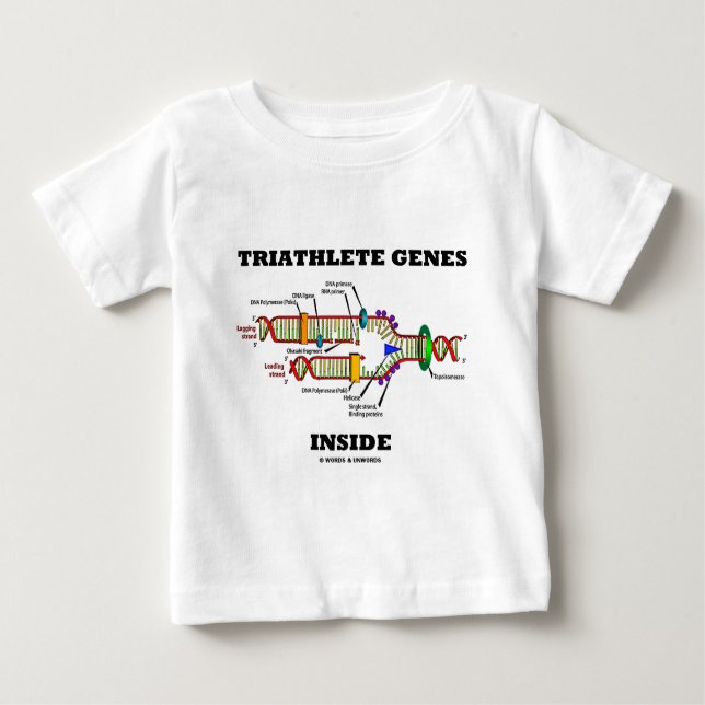 Camiseta Para Bebê Interior dos genes de Triathlete (réplica do ADN) (Frente)