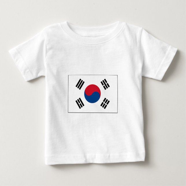 Camiseta Para Bebê International da BANDEIRA de Coreia (Frente)