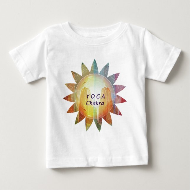 Camiseta Para Bebê Ioga Chakra (Frente)