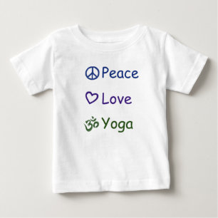 Camiseta Para Bebê Ioga do amor da paz