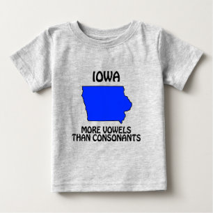 Camiseta Para Bebê Iowa - Mais Vogais do que Consoantes