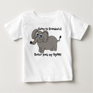 Camiseta Para Bebê Ir ao t-shirt da criança do elefante da avó
