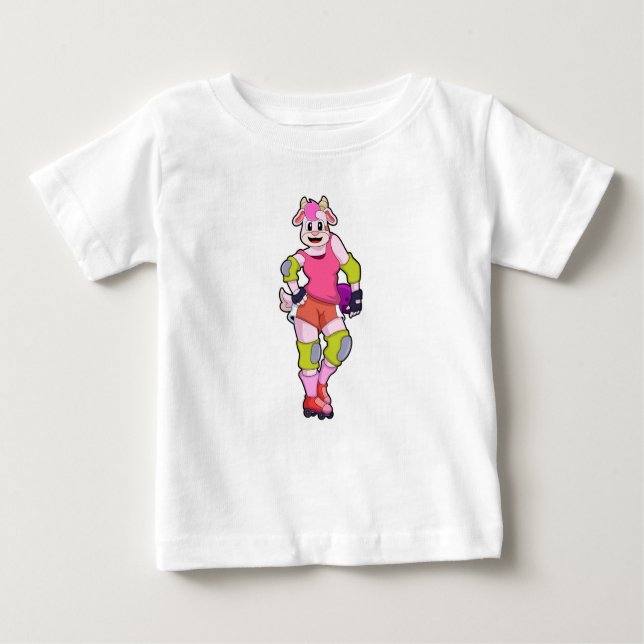 Camiseta Para Bebê Ir como skater em linha com Skates em linha (Frente)