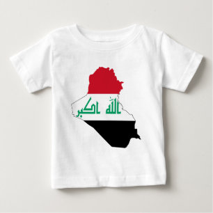 Camiseta Para Bebê Iraque IQ, bandeira do جمهوريةالعراق