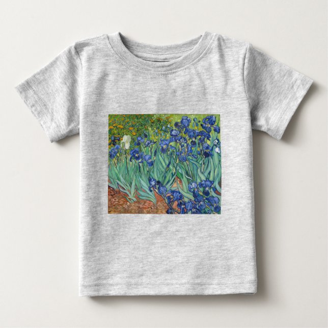 Camiseta Para Bebê Íris de Van Gogh (Frente)