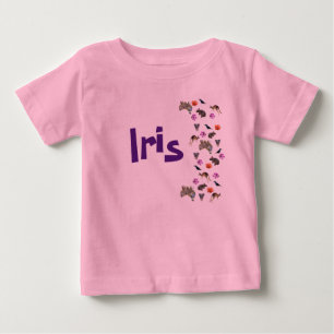 Camiseta Para Bebê Íris, Nome de Menina Com Vida Selvagem Australiana