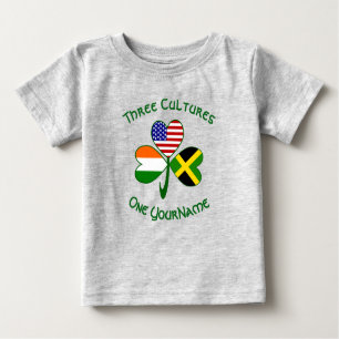 Camiseta Para Bebê Irish American Flags jamaicano sacode seu nome