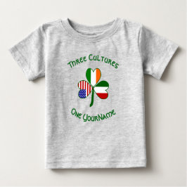 Camiseta Para Bebê Irish Irish American Flags Italiano Shamrock Seu N