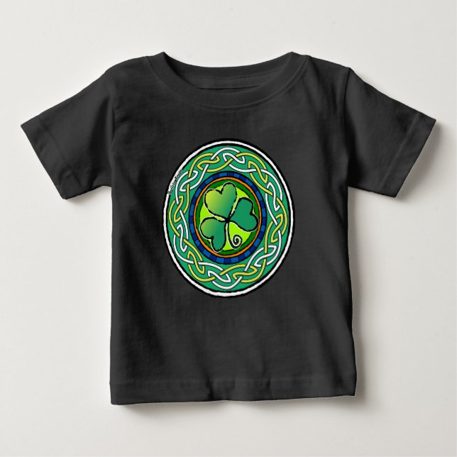 Camiseta Para Bebê Irish shamrock (Frente)