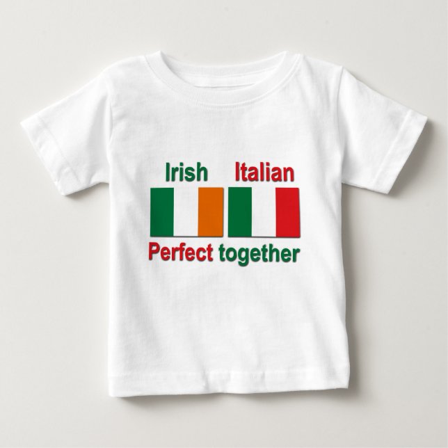 Camiseta Para Bebê Irlandês italiano - aperfeiçoe junto! (Frente)
