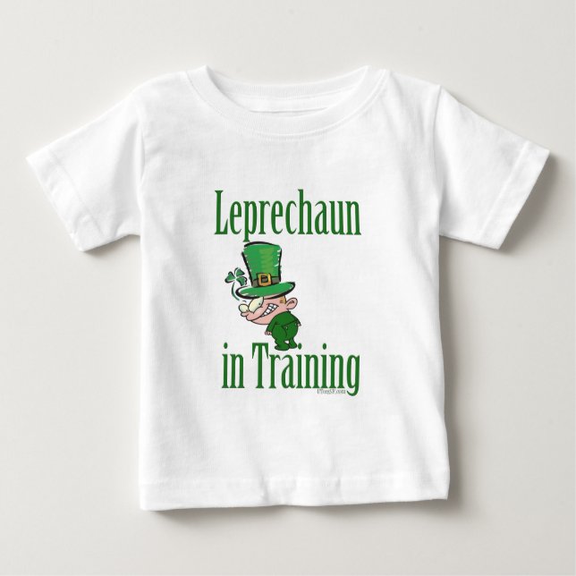 Camiseta Para Bebê Irlandês Leprechaun em Treinamento (Frente)