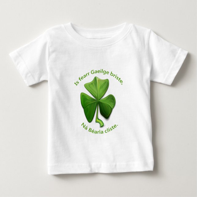 Camiseta Para Bebê Irlandês quebrado é melhor que inglês inteligente. (Frente)