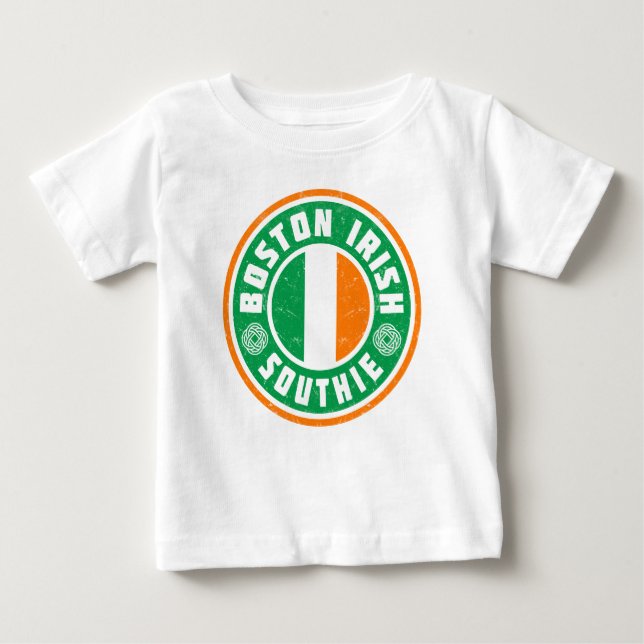 Camiseta Para Bebê Irlandês Southie de Boston (Frente)